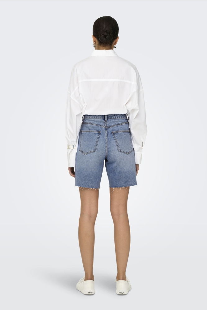 ONLJULIETTE HW WIDE SHORT RW HEM BO 15355930 Light Blue Denim